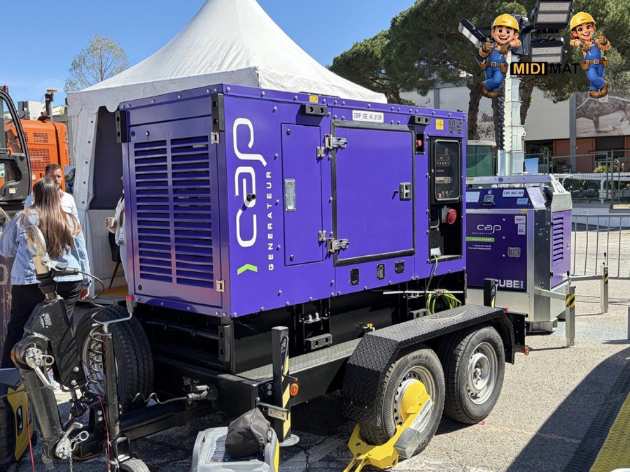 Groupe d'énergie mobile exposé en extérieur